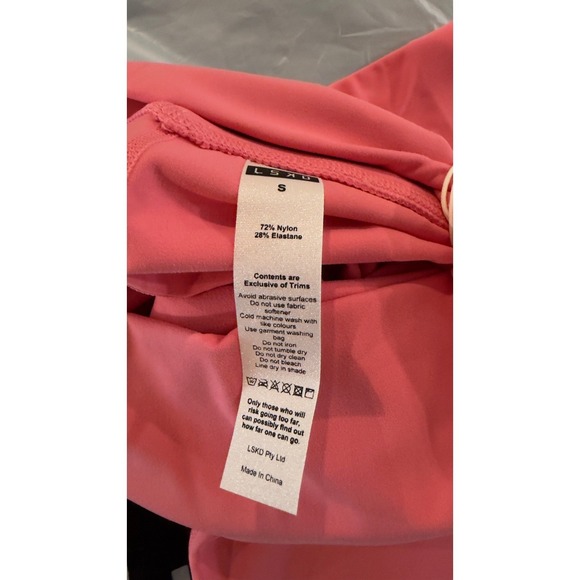 LSKD Elixir Mid Tights High Waist 6 inch Pink Lemonade Women's Small, NWT, NEW - Picture 7 of 11